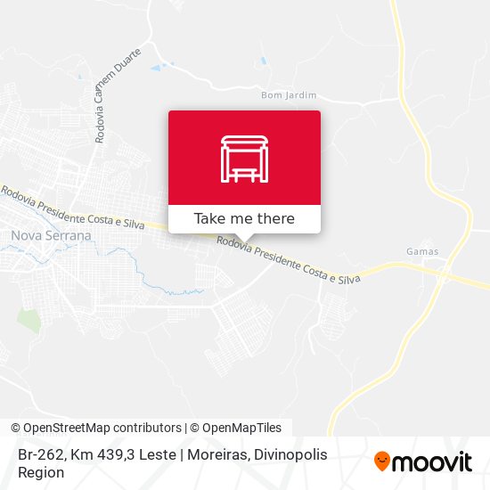 Mapa Br-262, Km 439,3 Leste | Moreiras