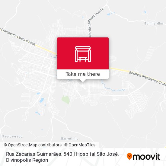 Mapa Rua Zacarias Guimarães, 540 | Hospital São José