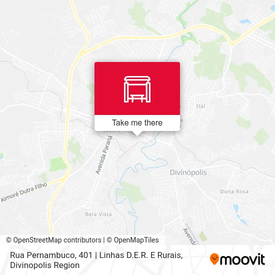 Rua Pernambuco, 401 | Linhas D.E.R. E Rurais map