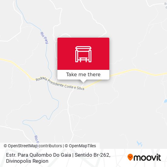Estr. Para Quilombo Do Gaia | Sentido Br-262 map