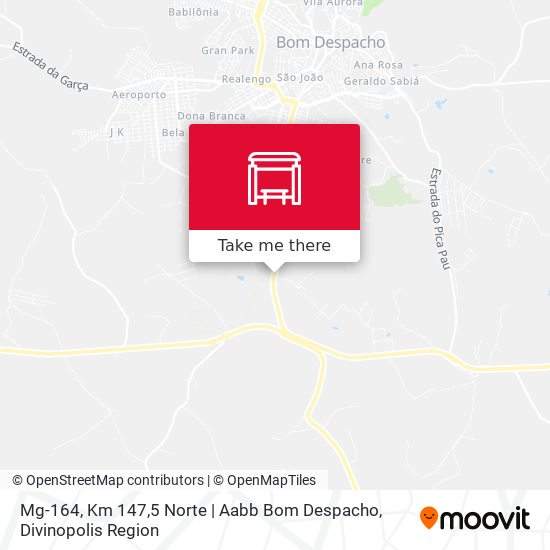 Mapa Mg-164, Km 147,5 Norte | Aabb Bom Despacho