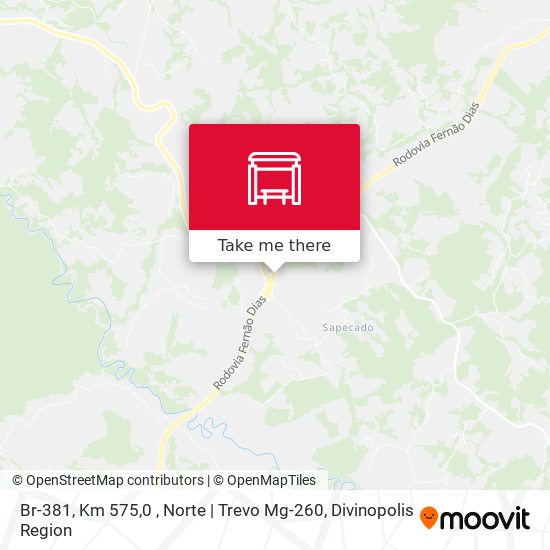 Br-381, Km 575,0 , Norte | Trevo Mg-260 map