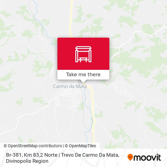 Mapa Br-381, Km 83,2 Norte | Trevo De Carmo Da Mata