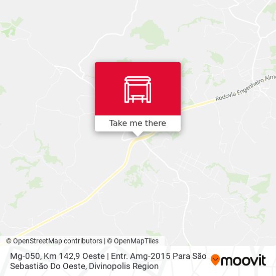 Mg-050, Km 142,9 Oeste | Entr. Amg-2015 Para São Sebastião Do Oeste map