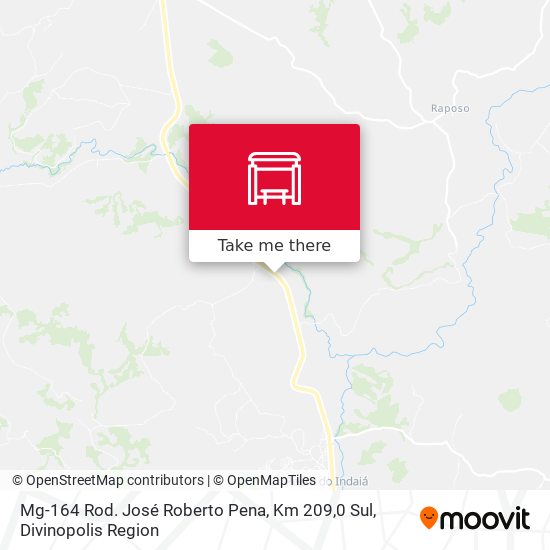 Mg-164 Rod. José Roberto Pena, Km 209,0 Sul map