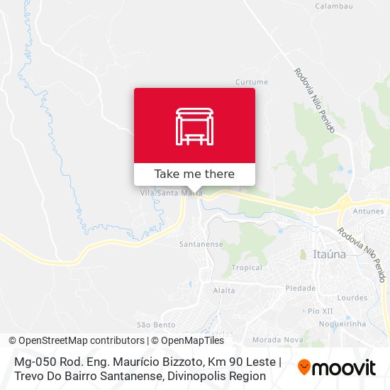 Mapa Mg-050 Rod. Eng. Maurício Bizzoto, Km 90 Leste | Trevo Do Bairro Santanense