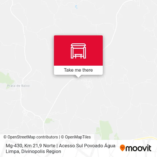 Mg-430, Km 21,9 Norte | Acesso Sul Povoado Água Limpa map
