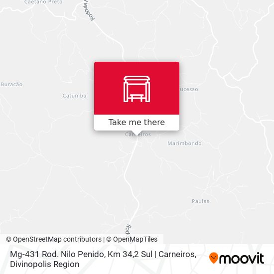 Mapa Mg-431 Rod. Nilo Penido, Km 34,2 Sul | Carneiros