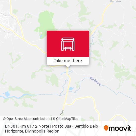 Mapa Br-381, Km 617,2 Norte | Posto Juá - Sentido Belo Horizonte