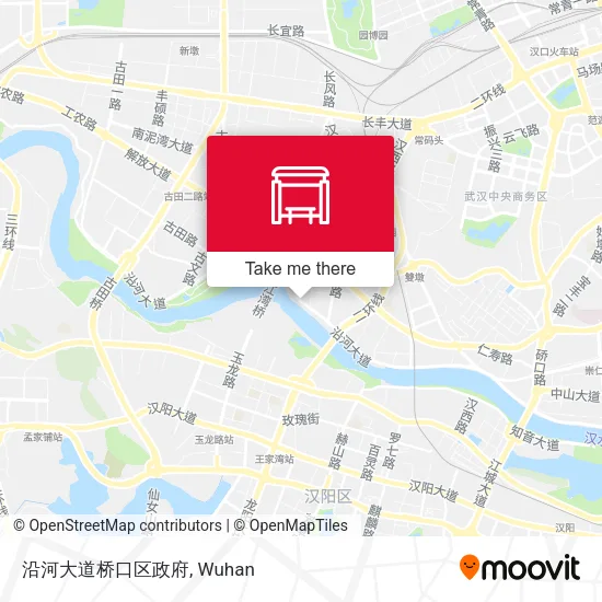 沿河大道桥口区政府 map