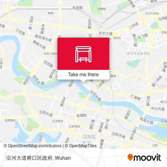 沿河大道桥口区政府 map