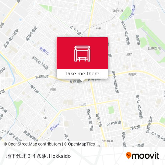 地下鉄北３４条駅 map