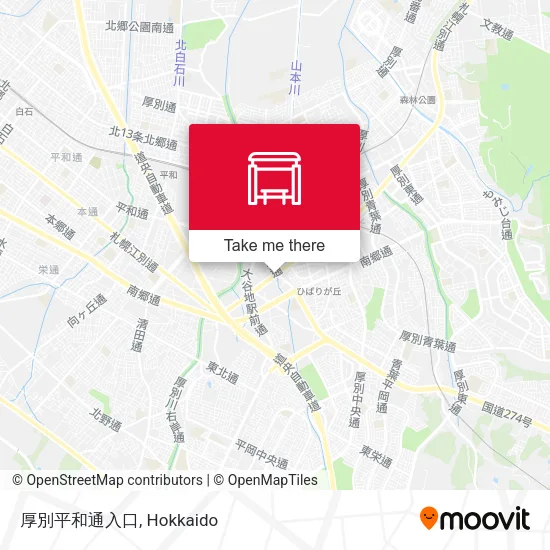 Atsubetsu Heiwa Street Entrance map