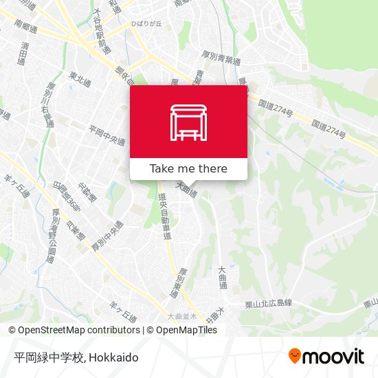 平岡緑中学校 map