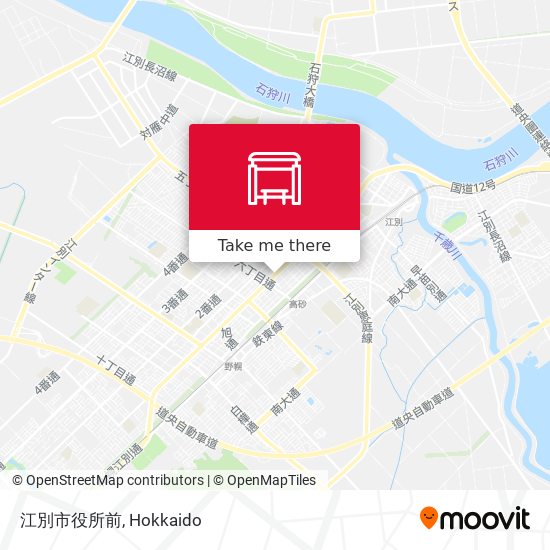 江別市役所前 map