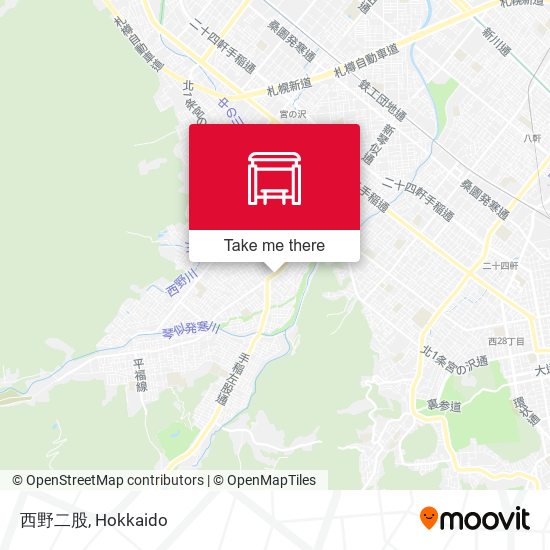 西野二股 map