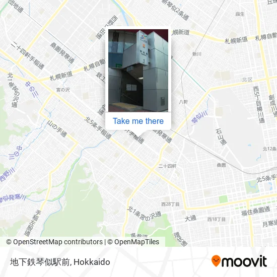 In front of Kotoni Subway Station map