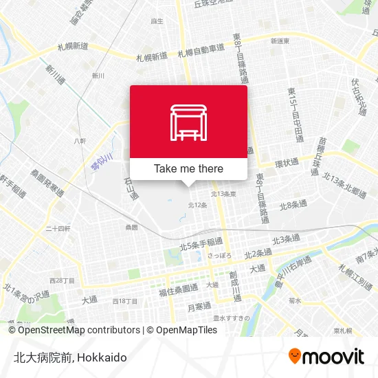 北大病院前 map