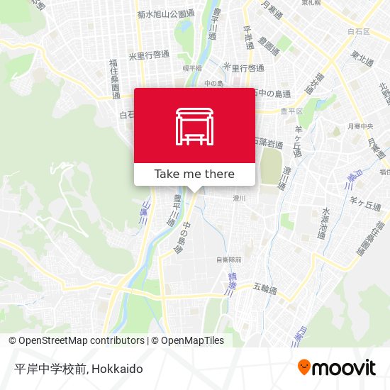 平岸中学校前 map