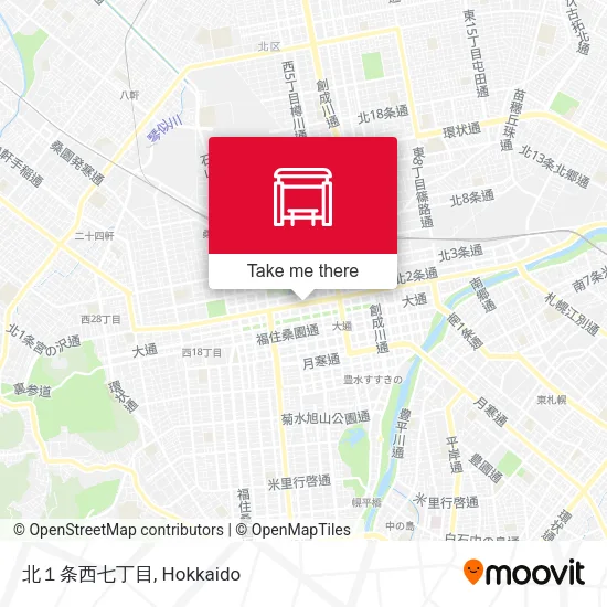 North 1-jo West 7-chome map