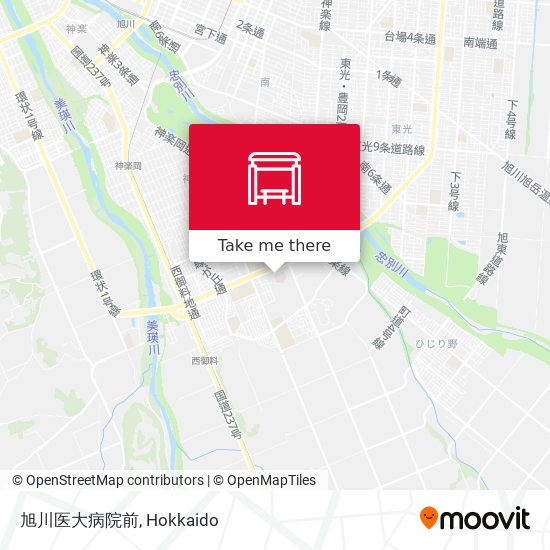 旭川医大病院前 map
