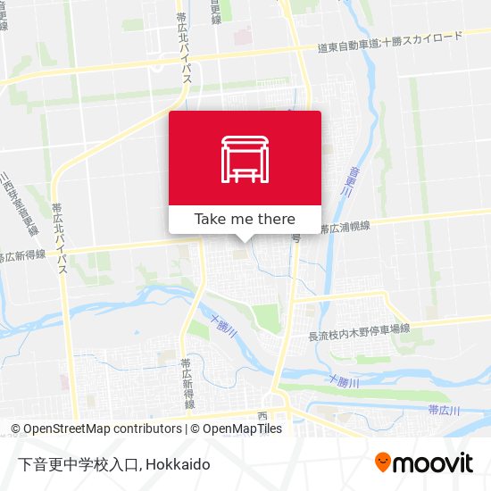 下音更中学校入口 map
