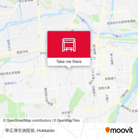 帯広厚生病院前 map