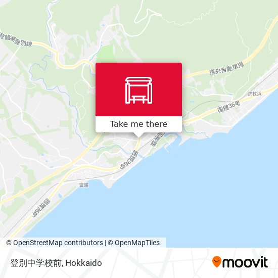 登別中学校前 map