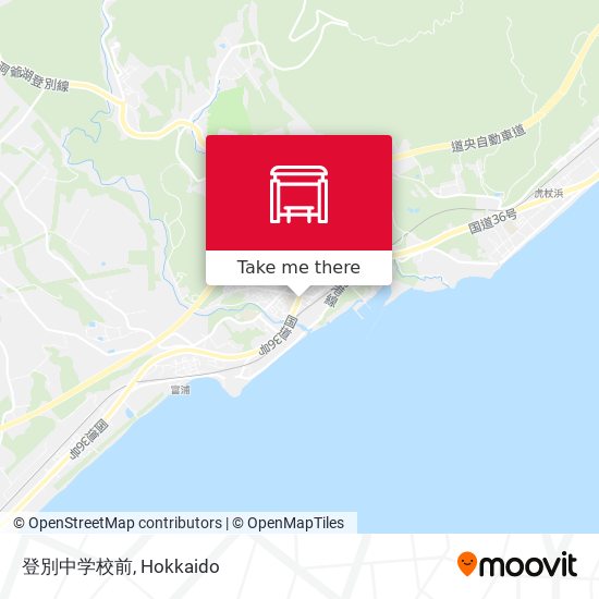 登別中学校前 map