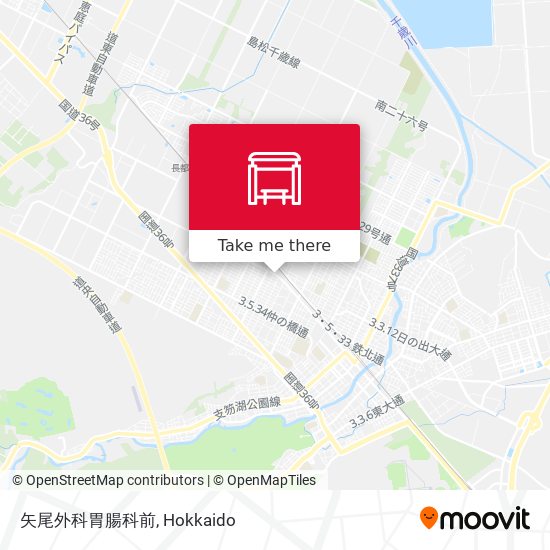 矢尾外科胃腸科前 map