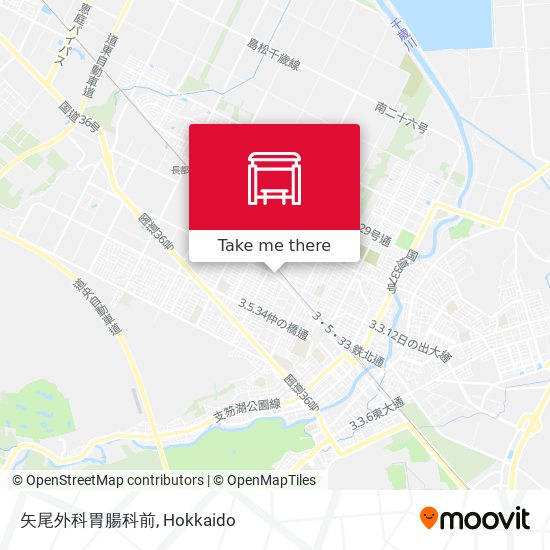 矢尾外科胃腸科前 map