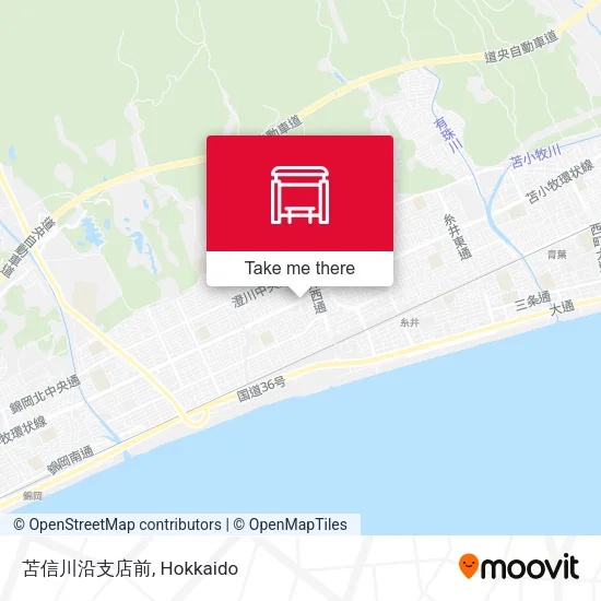 苫信川沿支店前 map