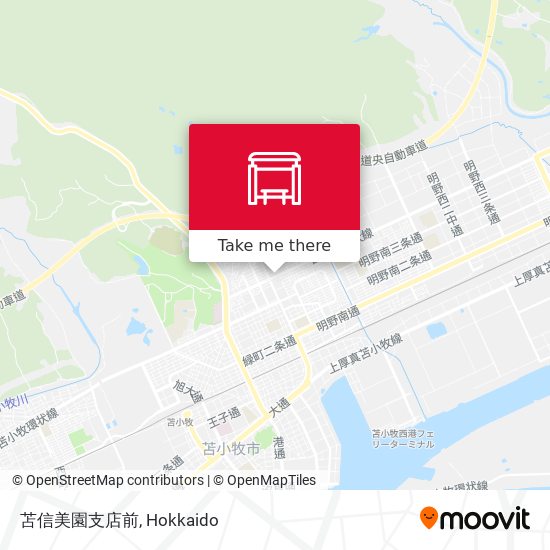 苫信美園支店前 map