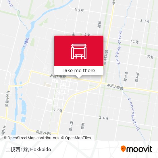 士幌西1線 map