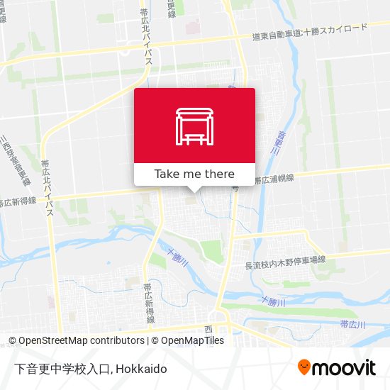 下音更中学校入口 map