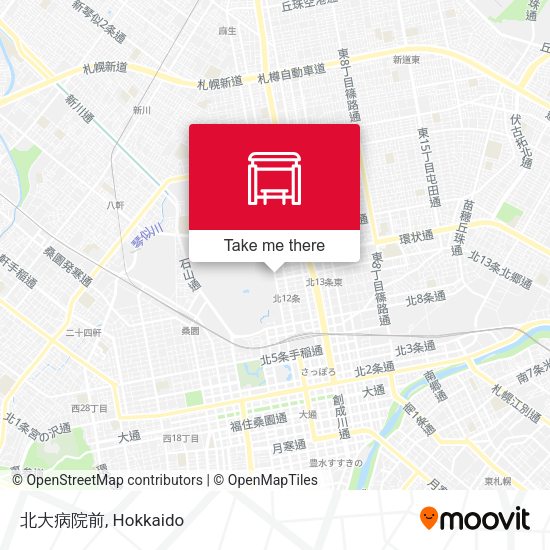 北大病院前 map