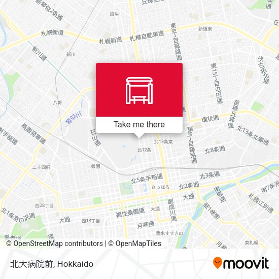 北大病院前 map