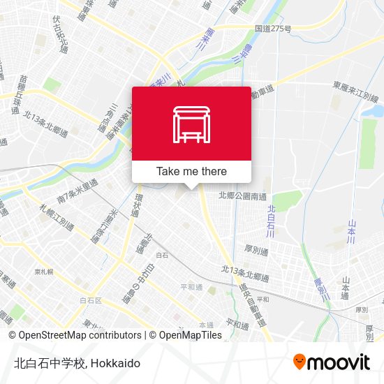 北白石中学校 map