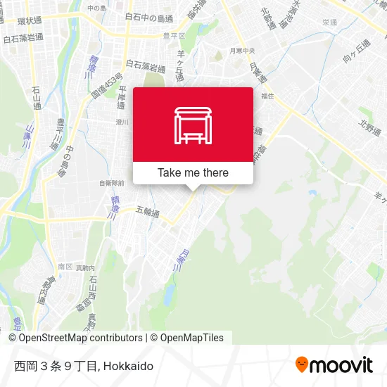 西岡３条９丁目 map