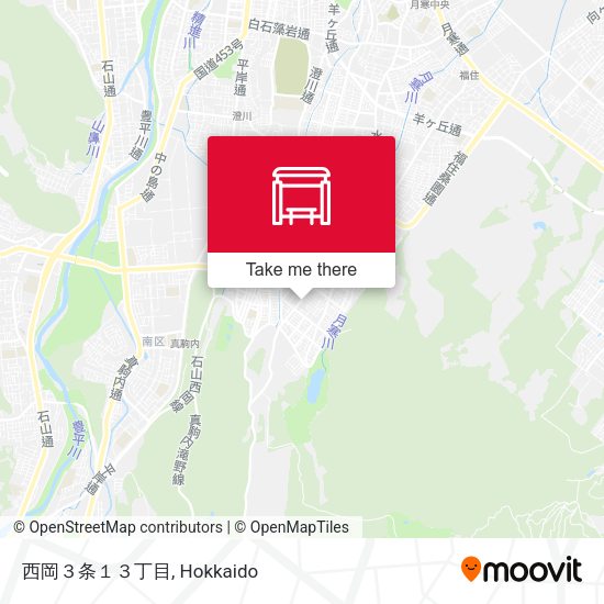 西岡３条１３丁目 map