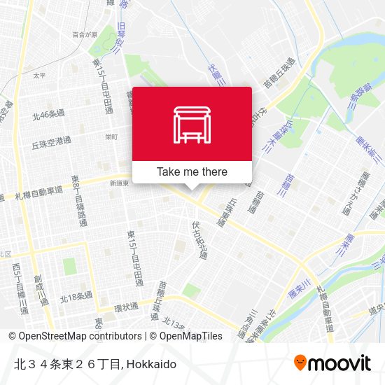 北３４条東２６丁目 map