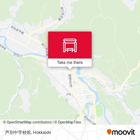 芦別中学校前 map