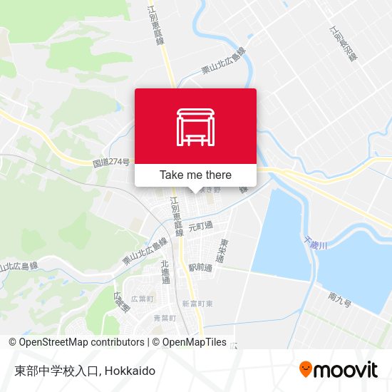 東部中学校入口 map