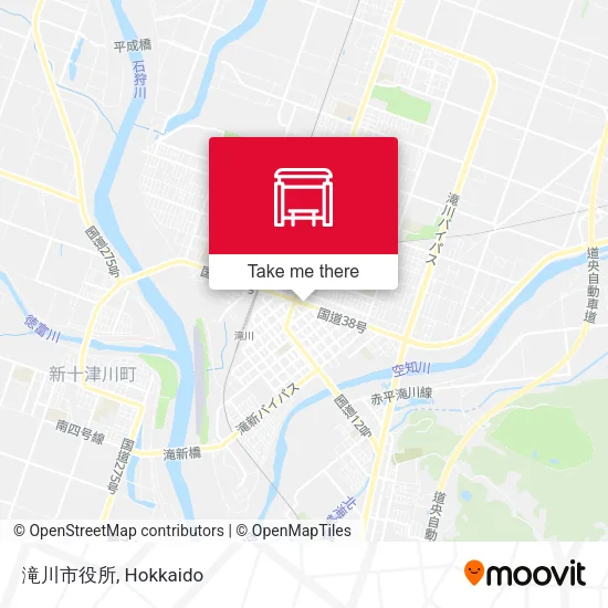 滝川市役所 map