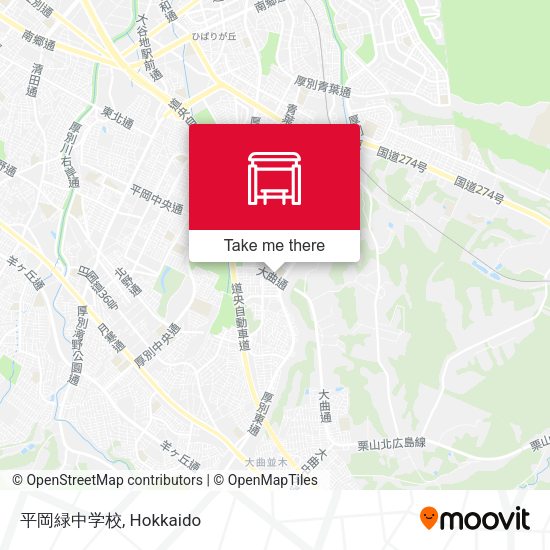 平岡緑中学校 map