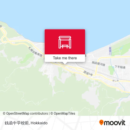 銭函中学校前 map