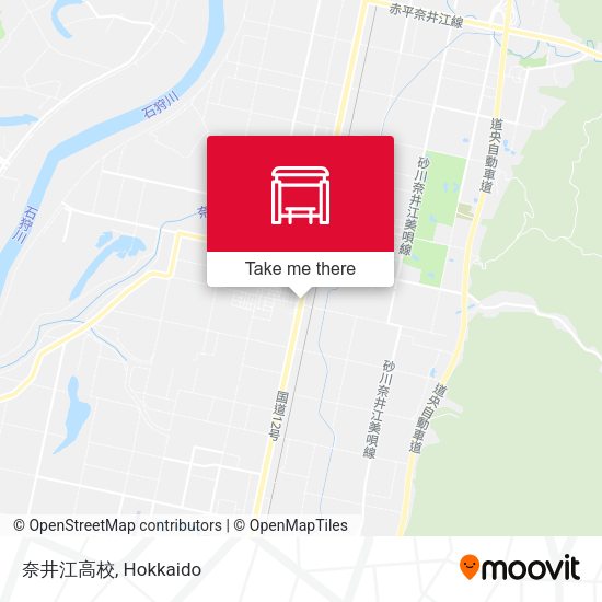 奈井江高校 map