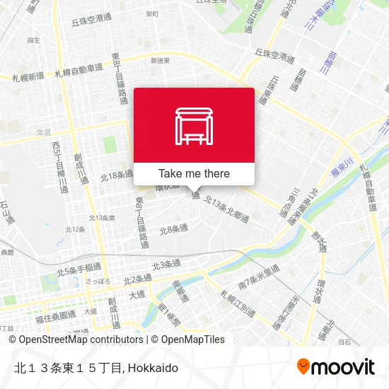 North 13-jo East 15-chome map
