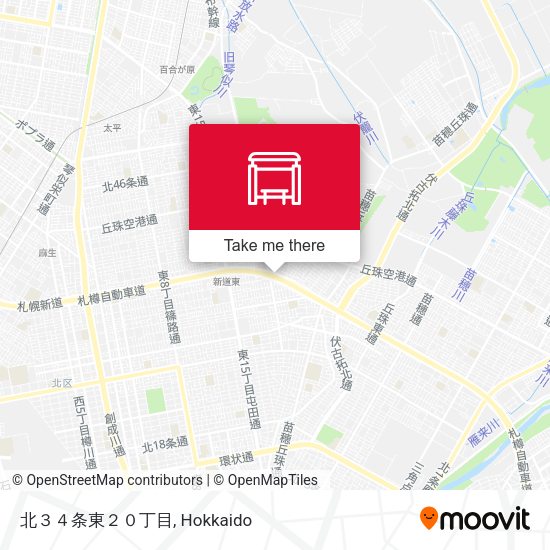 北３４条東２０丁目 map