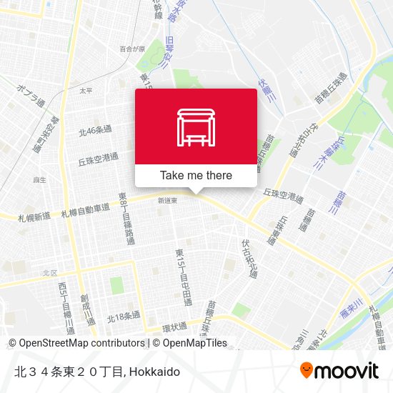 北３４条東２０丁目 map